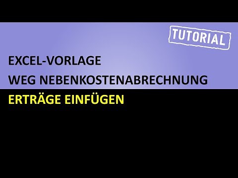 Excel-Vorlage-WEG-Nebenkostenabrechnung Tutorial: Erträge einfügen