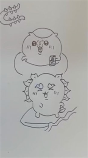 【くりまんじゅうとシーサー】#一発描き#ちいかわ#shorts