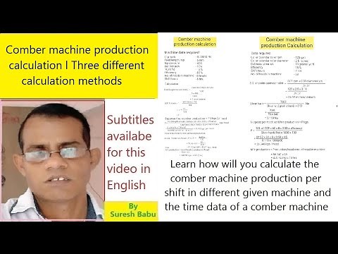 Comber machine production calculations l Spinning calculation
