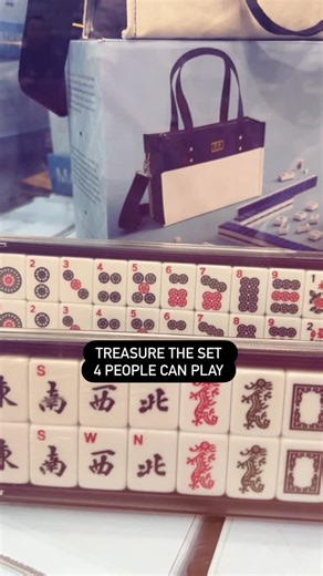 Costco Does It Better! on Instagram: "It’s a set & 4 people can play! This is Mahjong tile game with Carry Case, comes with 3 dice, 166 tiles & 4 trays $99.99"