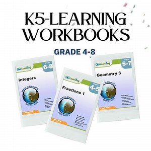 Grade 4-8 Math Workbook Bundle - Geometry, Integers, Fractions by K5 Learning - Etsy