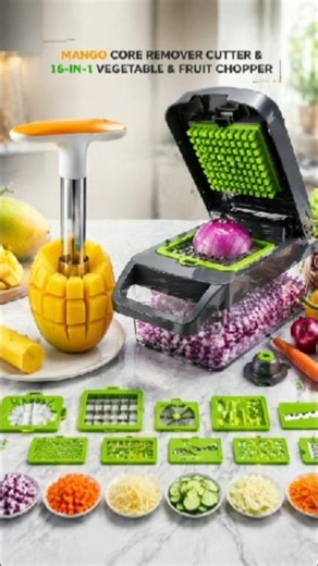 Mango Core Remover Cutter & 16-in-1 Vegetable & Fruit Chopper.