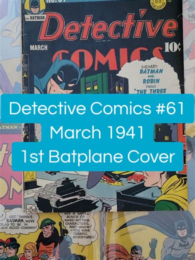 Detective Comics 61 with a cover date of March 1942, and on newsstands January 20, 1942. A few crumbs of WWII references (fifth columnists mentioned in the Batman story and an early WWII cover for a World's Finest house ad). Cover by Bob Kane, Jerry Robinson, and George Roussos. @Batman and Robin in