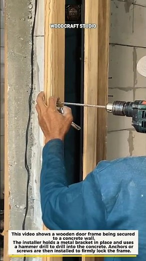 Secure Wooden Door Frame to Concrete Wall Fast! #DIY #Construction #Tools