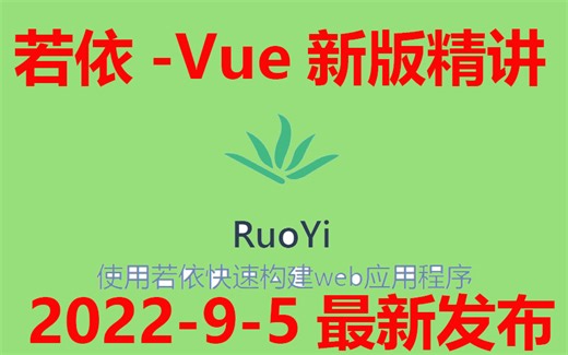 若依-Vue，RuoYi-Vue(前后端分离版)精讲，从入门到精通。（第一阶段）