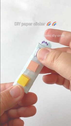 Satisfying Paper Clicker Fidget Toy DIY 🩵🩷💛