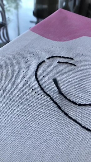 Embroidery Canvas Art Tutorial: Line Art on Canvas for Women