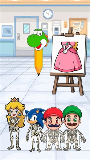 ¿De quiénes son los cuerpos? Mario vs Luigi vs Peach vs Sonic vs Yoshi