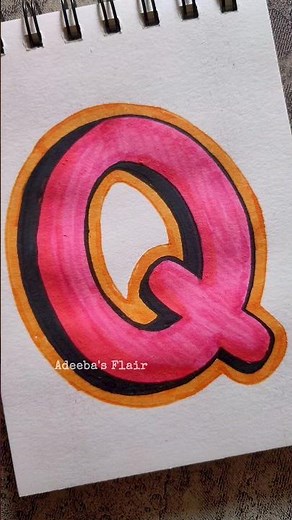 How to Draw Bold Letter Q #drawing