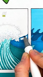 Je vous montre comment dessiner des vagues 🌊😍 #art #dessin #artroom #vague #tuto | Art Room