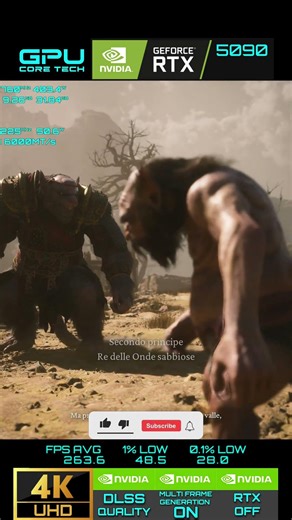 Black Myth : Wukong | RTX 5090 32GB (4K UHD Max sett RTX OFF / MFG ON / DLSS Quality)