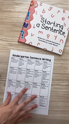 Amanda | Kindergarten Writing on Instagram: "Comment WRITE and I’ll send you the link directly to my book, Starting a Sentence and sentence writing unit! If your kindergarten or first grade students are struggling with writing a sentence, pause your curriculum and explicitly teach how to write a sentence when you come back from winter break!"