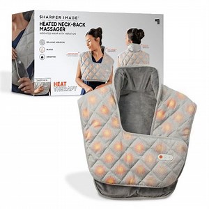Sharper Image® Heated Neck and Back Massager, Weighted Wrap With 3 Vibration Levels, Durable Quilted Plush Fabric For Pain, Tension, and Stress Relief - Walmart.com