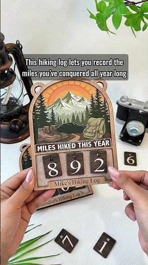 Mountain Hiking Log | Personalized Hiking Miles Tracker Sign