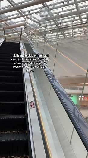 Modern Escalator in a Contemporary Glass Building