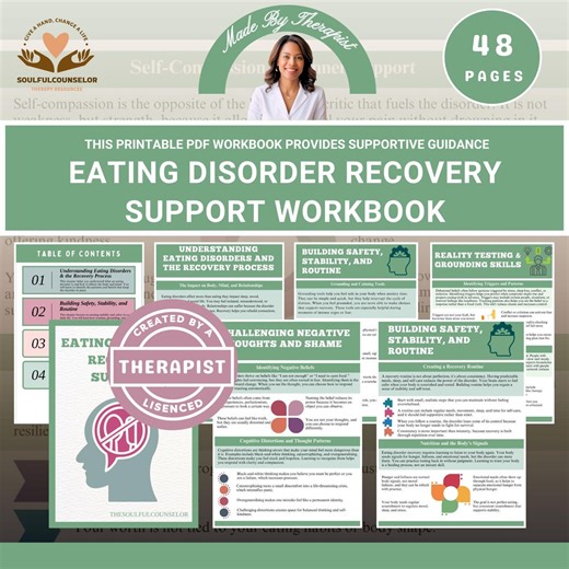 Eating Disorder Recovery Support Workbook | Healing Journal for Teens & Adults | Recovery Tools, Worksheets | Printable PDF - Etsy UK