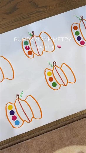 🎃 Pumpkin Symmetry Play! Draw a few pumpkins on paper and place dot stickers on one side of the pumpkin. Then invite your little learner to mirror the stickers on the opposite side! 🧠 This simple setup sparks big learning — encouraging visual perception, spatial awareness, and bilateral coordination. Matching one side to the other helps strengthen the left and right sides of the brain to work together — a key foundation for reading, writing, and problem-solving later on. 🍂✨ It’s hands-on, bra
