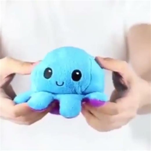 Reversible Octopus Plush Toy – Double-Sided Mood Changing Stuffed Doll