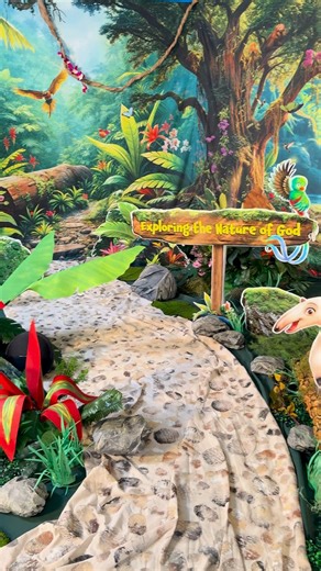 Group VBS on Instagram: "Need a little VBS decorating inspiration? Here’s a closer look at the Rainforest Falls main set — full of color, movement, and texture to spark your creativity! Save this for your decorating team! #RainforestFallsVBS #VBS2026 #ChildrensMinistry #KidminIdeas #VBSDecor"