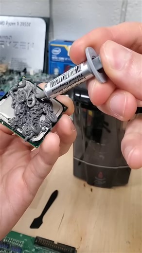 Learn the correct way to apply thermal paste on your CPU for optimal cooling. Step-by-step tips to improve heat transfer and protect your processor. #ThermalPaste #CPUInstallation #PCMaintenance #CoolingTips #TechReels | Softnet Technics