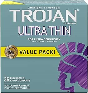 Trojan Ultra Thin Premium Lubricated Condoms - 36 Count