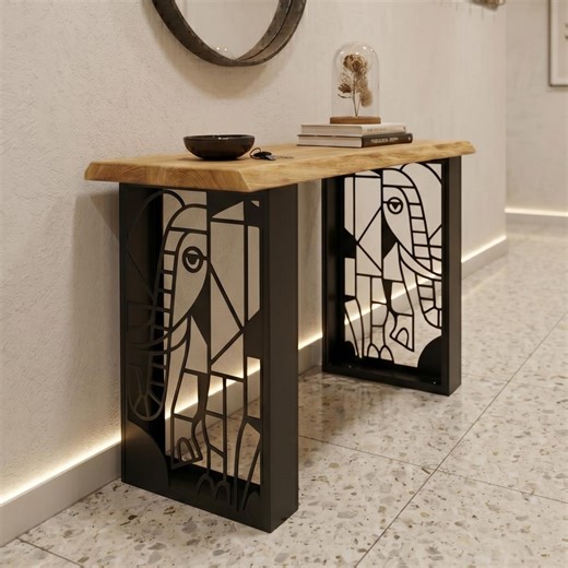 Metal Console Table Legs: Abstract Legs Design for Dining & Entryway - Etsy