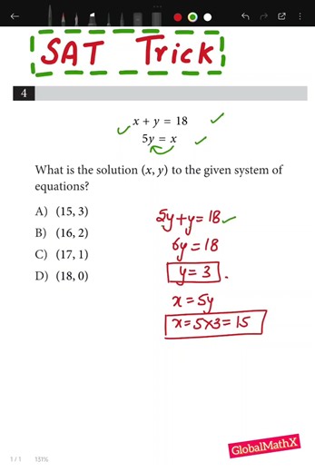 SAT Shortcut — Solve Linear Equations Without Thinking! #maths #satmath #mathstricks#tricks#satprep