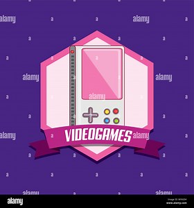 Videogame emblem with portable video game icon over purple background, colorful design. vector illustration Stock Vector Image & Art - Alamy