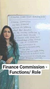 Finance Commission - Functions/ Role #economics #ugcnet #financecommission #functions #role