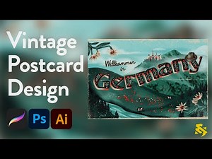 Creating a Vintage Postcard using Procreate, Photoshop, and Illustrator