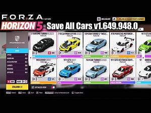 Forza Horizon 5 Save v1.649.948.0 All Cars