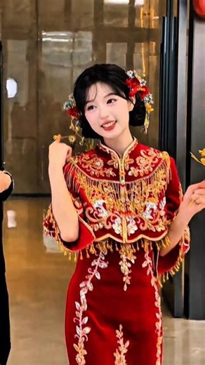 Stunning New Chinese Style Wedding Dress | Elegant Red Bridal Toast Outfit ❤️✨