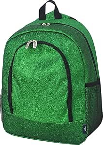 NGIL Glitter Canvas School Backpack for Cheer and Dance Teams, Sports Sparkle Backpack for Girls(Glitter-Green)