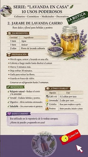 Jarabe de Lavanda Casero 💜 | Dulce, Relajante y Natural | Receta Fácil y Usos Sorprendentes #salud