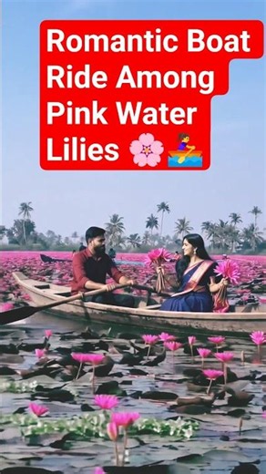 Romantic Boat Ride Among Pink Water Lilies 🌸🚣‍♀️ #shortvideo #shortsfeed #shortsviral