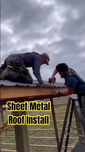 Installing Roof to rustic Pole Barn - black Sheet Metal