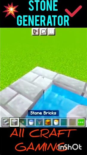 2 How to build stone generator #minecraft #ytshorts #minecraftviral