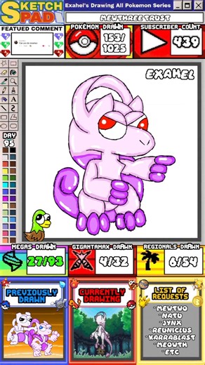 Drawing Mega Mewtwo Y 🧬 | Drawing All Pokemon Series (DAY 95)