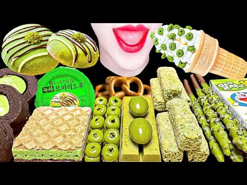 ASMR Matcha 말차 먹방💚아이스크림 초콜릿 푸딩 모찌 EATING MUKBANG SOUNDS
