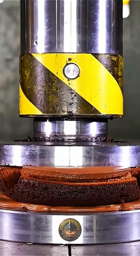 satisfying cake crushing experiment ever! #Shorts #HydraulicPress