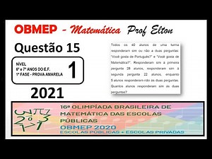OBMEP 2021 - Questão 15 - Nível 1 - Todos os 40 alunos de uma turma responderam sim ou não