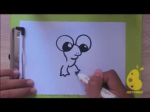 How to Draw big eye turtle