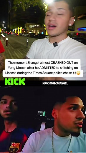 The moment Shangel almost CRASHED OUT on Yung Mooch after he ADMITTED to snitching on License during the Times Square police chase 👀😳 #shangelnyc #license #policechase #trending #fyp