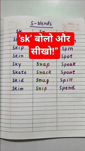 🤔S Blends| SK Words | Consonant Blends with S | S blend words|#shortsfeed #shorts #consonantblends