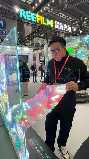 Rollable, Transparent flexible LED Film Screen, simple installation #ledfilm #glass #reefilm #panel #china #install #ledwall #transparent #hottest #leddisplay #glassscreen #ledscreen