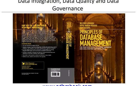 Chapter 18 Data Integration, Data Quality and Data Governance-第18章数据集成、数据质量和数据治理