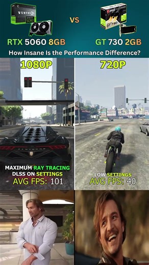 RTX 5060 vs GT 730 — A Performance Gap You Have to See #shorts #pcgaming