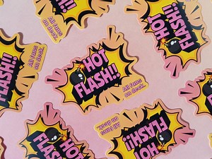 Hot Flashes Stickers - Funny Fitness Perimenopause Humor | Semi Transparent Background | Waterproof CONTOUR Die Cut - Etsy