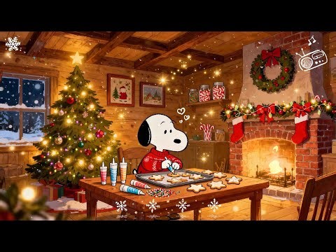 Snoopy Christmas Baking Cabin ✨ Sweet Cookies & Fireplace Warmth · Chill Lofi Vibes [Relax / Focus]