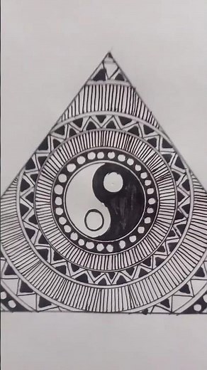 (⁠◍⁠•⁠ᴗ⁠•⁠◍⁠)⁠❤ easy mandala art in triangle for beginners ❤️✨ (⁠ ⁠˘⁠ ⁠³⁠˘⁠)⁠♥#trending #easydrawing
